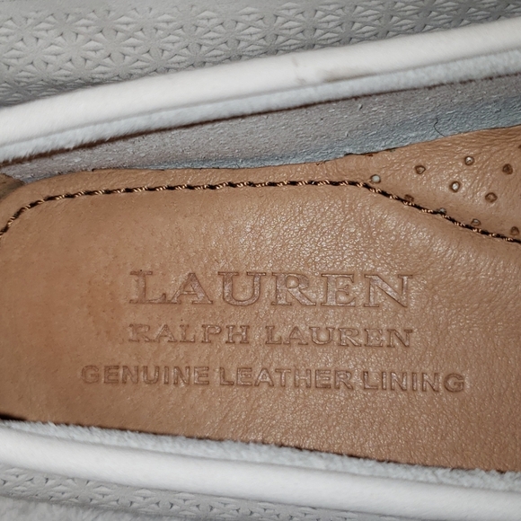 Ralph Lauren Camilla Nubuck slip on mocs, ivory, 7 - Picture 6 of 13